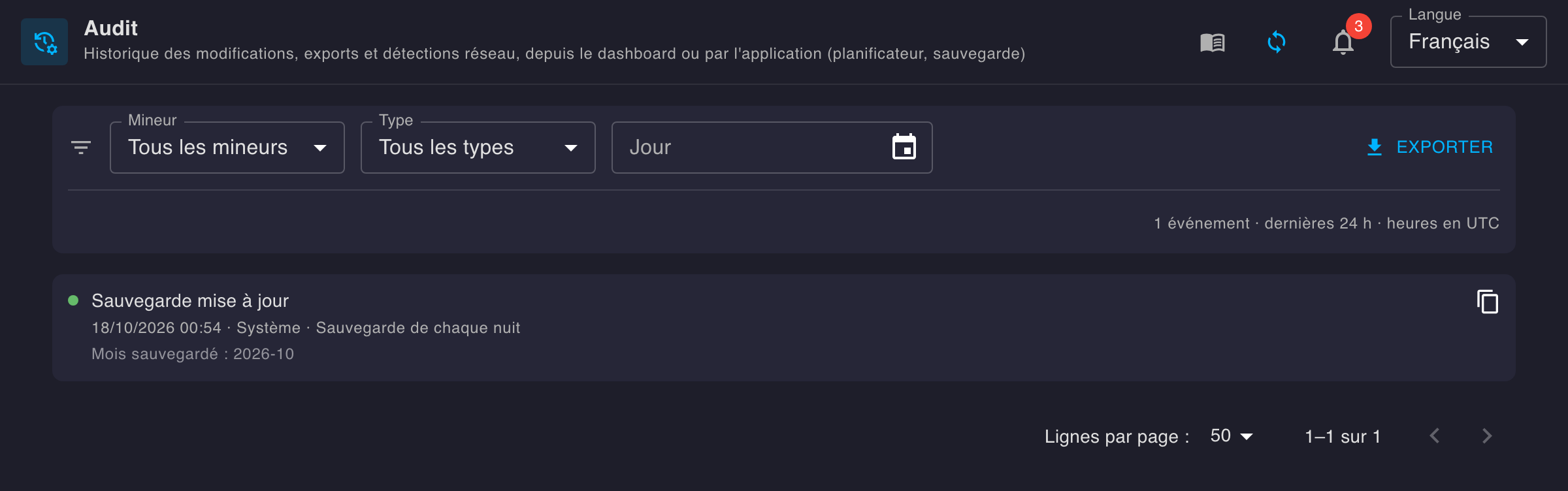 Audit page