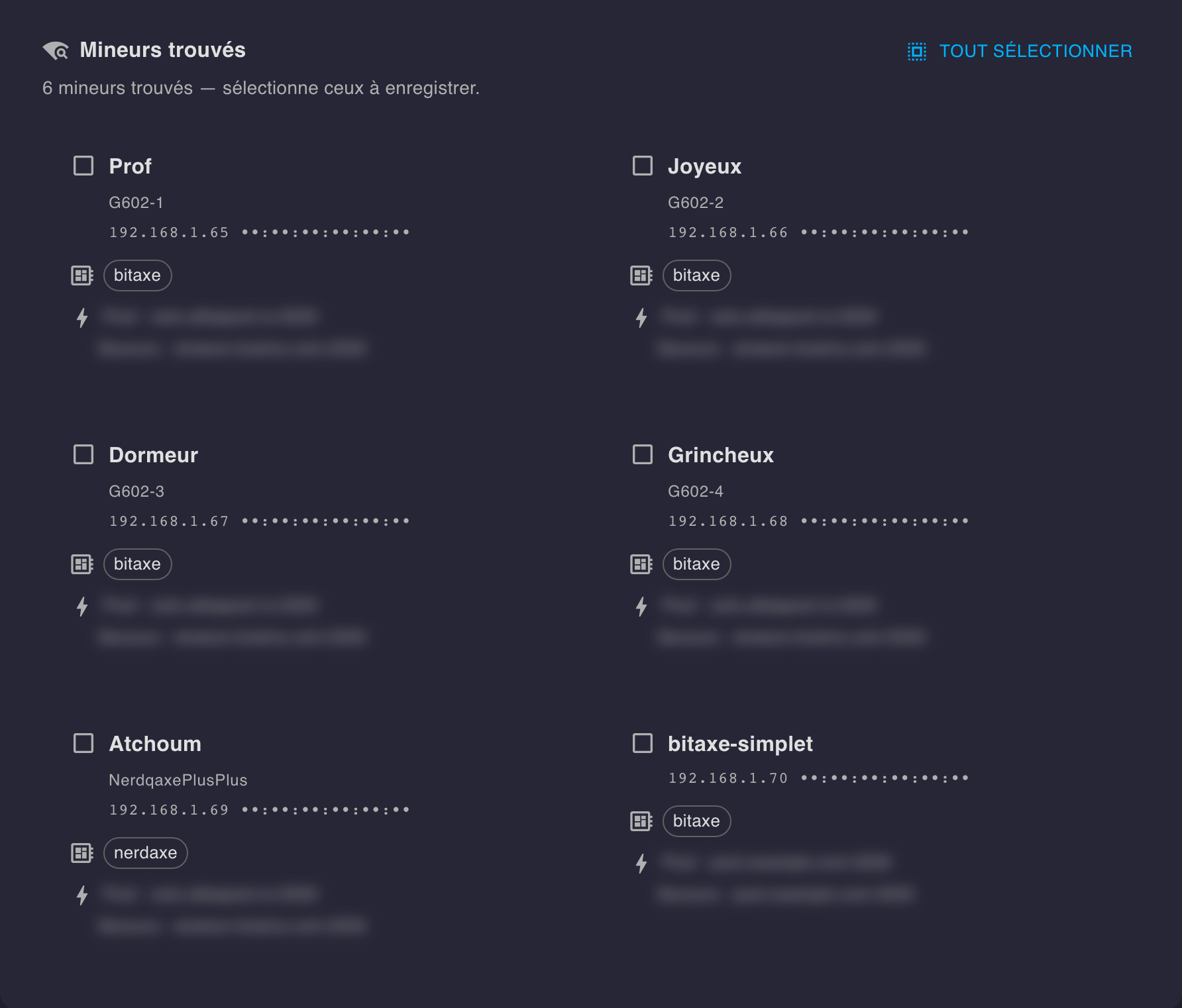 Detection results